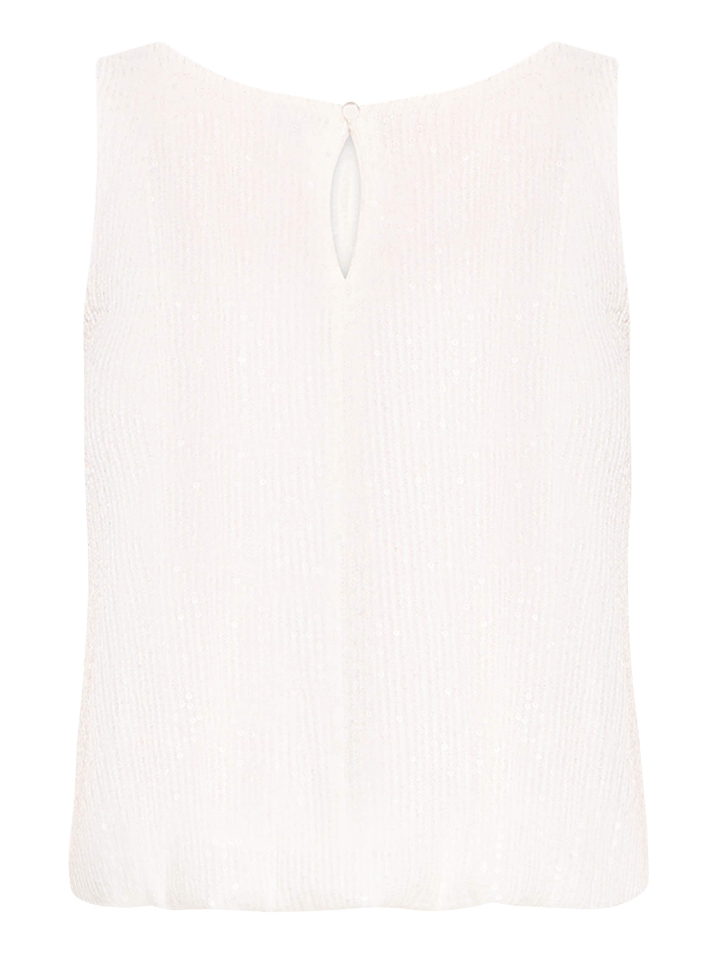 Vera Mont Pailletten-Top im Glitzer-Look in Weiß