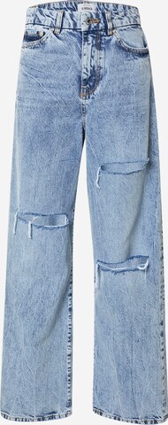 Wide leg Jeans de la NEW LOOK pe albastru: față