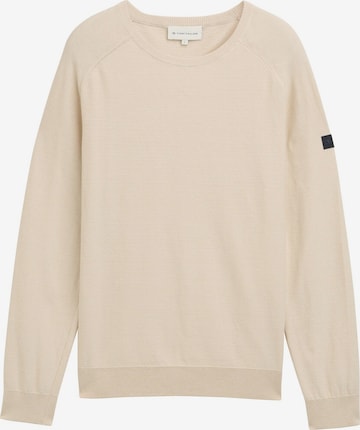 Pull-over TOM TAILOR en beige : devant