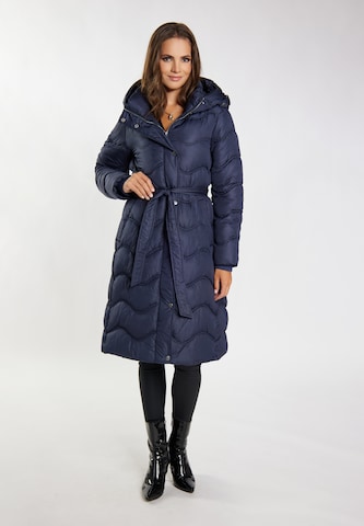 faina Winter Coat in Blue: front