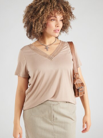 Vero Moda Curve T-Shirt 'VMCSAVANNAH' in Beige: Vorderseite