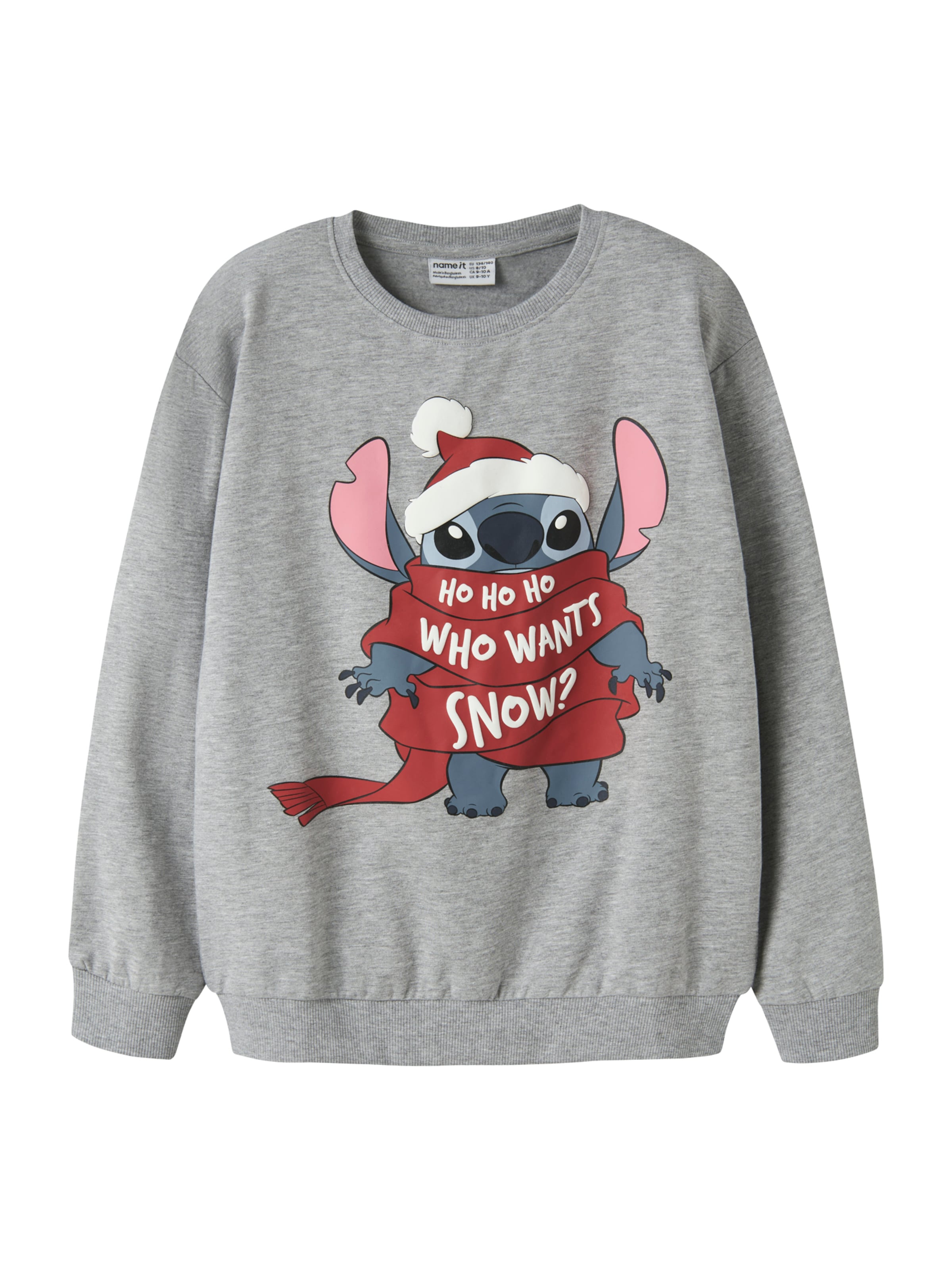 NAME IT - Sudadera 'NKFSyrena Stitch' en gris: frente