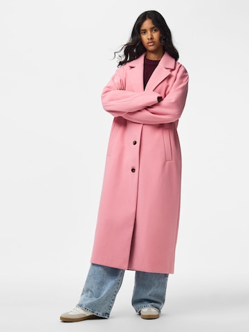 PIECES Between-seasons coat in Pink