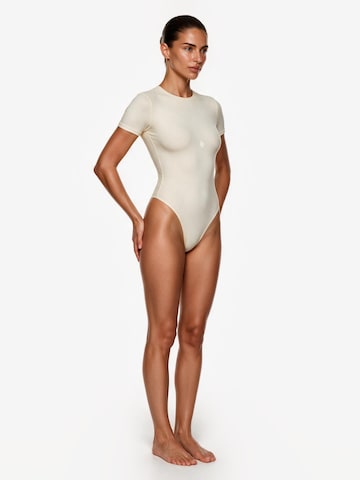 GOD SAVE QUEENS Bodi 'Second Skin T-Shirt Bodysuit' | bež barva