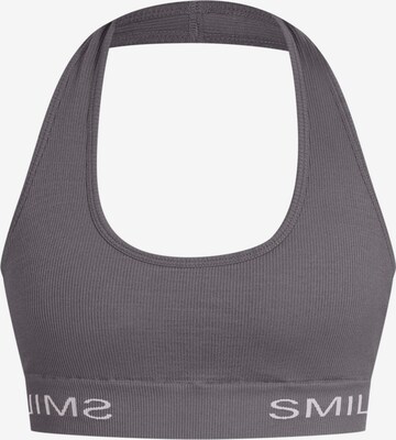 Smilodox Bustier Sporttop 'Azura' in Grijs: voorkant