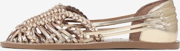 BRONX Ballet Flats with Strap in Gold: front