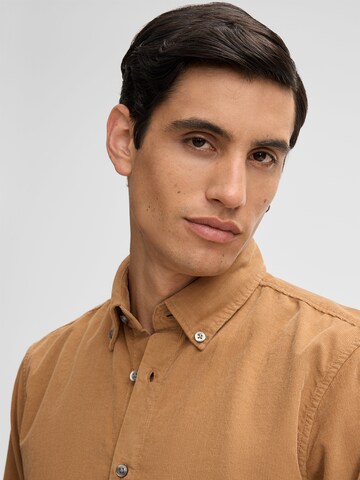 STRELLSON Regular Fit Hemd 'Corey ' in Braun