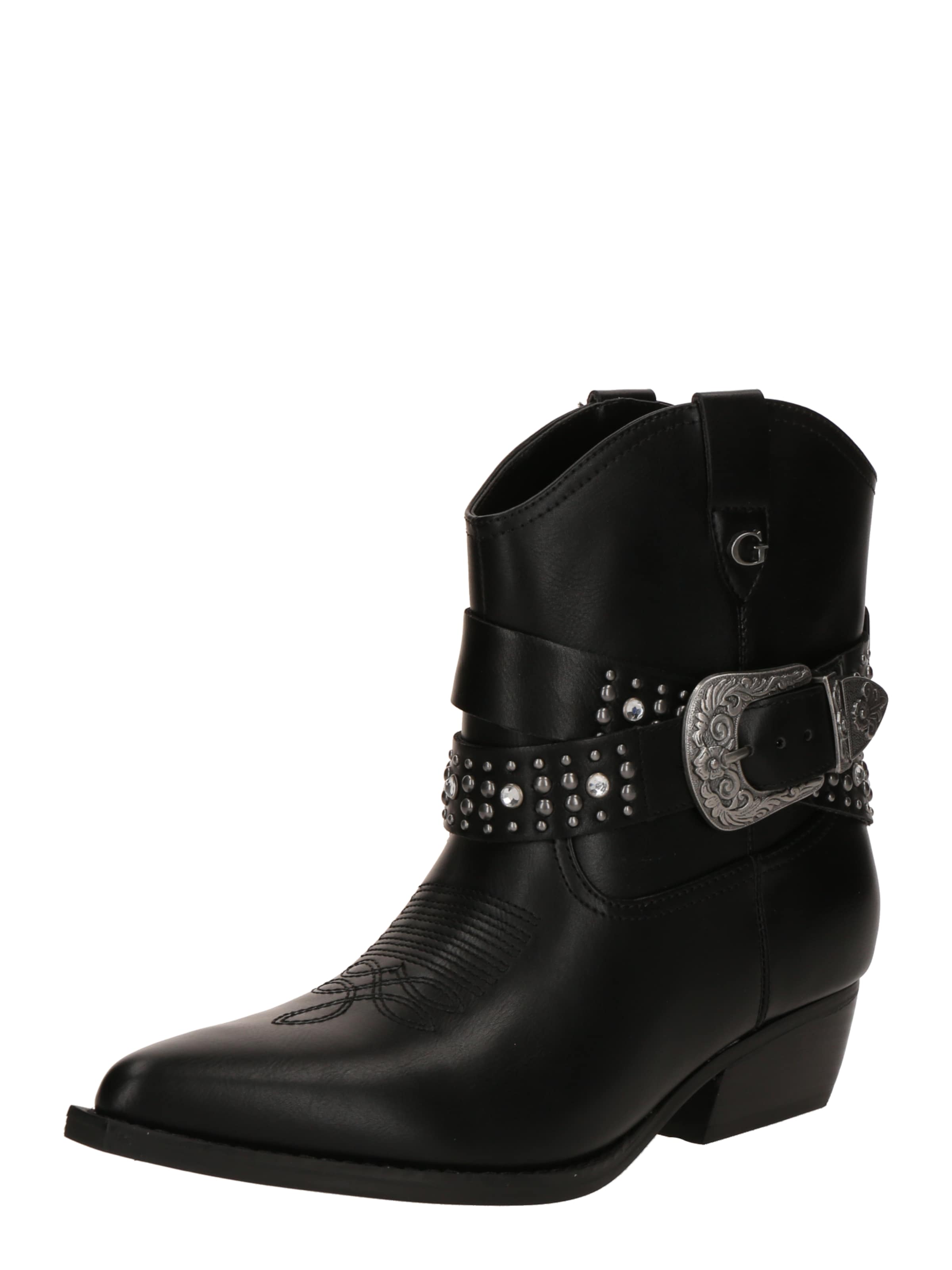 Cizme de cowboy &#x27;Lansly&#x27; GUESS pe negru, Vizualizare produs