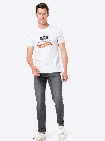 ALPHA INDUSTRIES Shirt 'Hot Wheels' in Wit