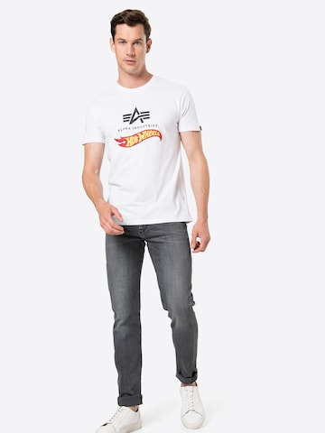 ALPHA INDUSTRIES T-Shirt 'Hot Wheels' in Weiß