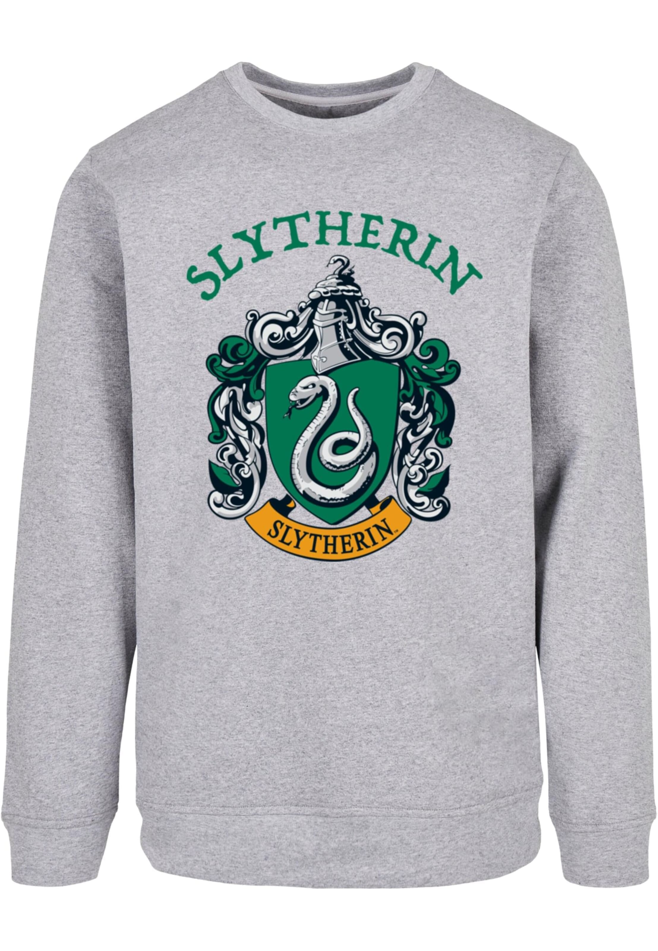 ABSOLUTE CULT Sweatshirt 'Harry Potter - Slytherin Crest' in Grijs: voorkant