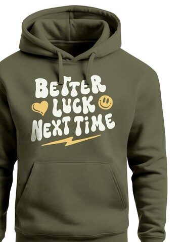 Neverless Sweatshirt 'better luck next time' in Green