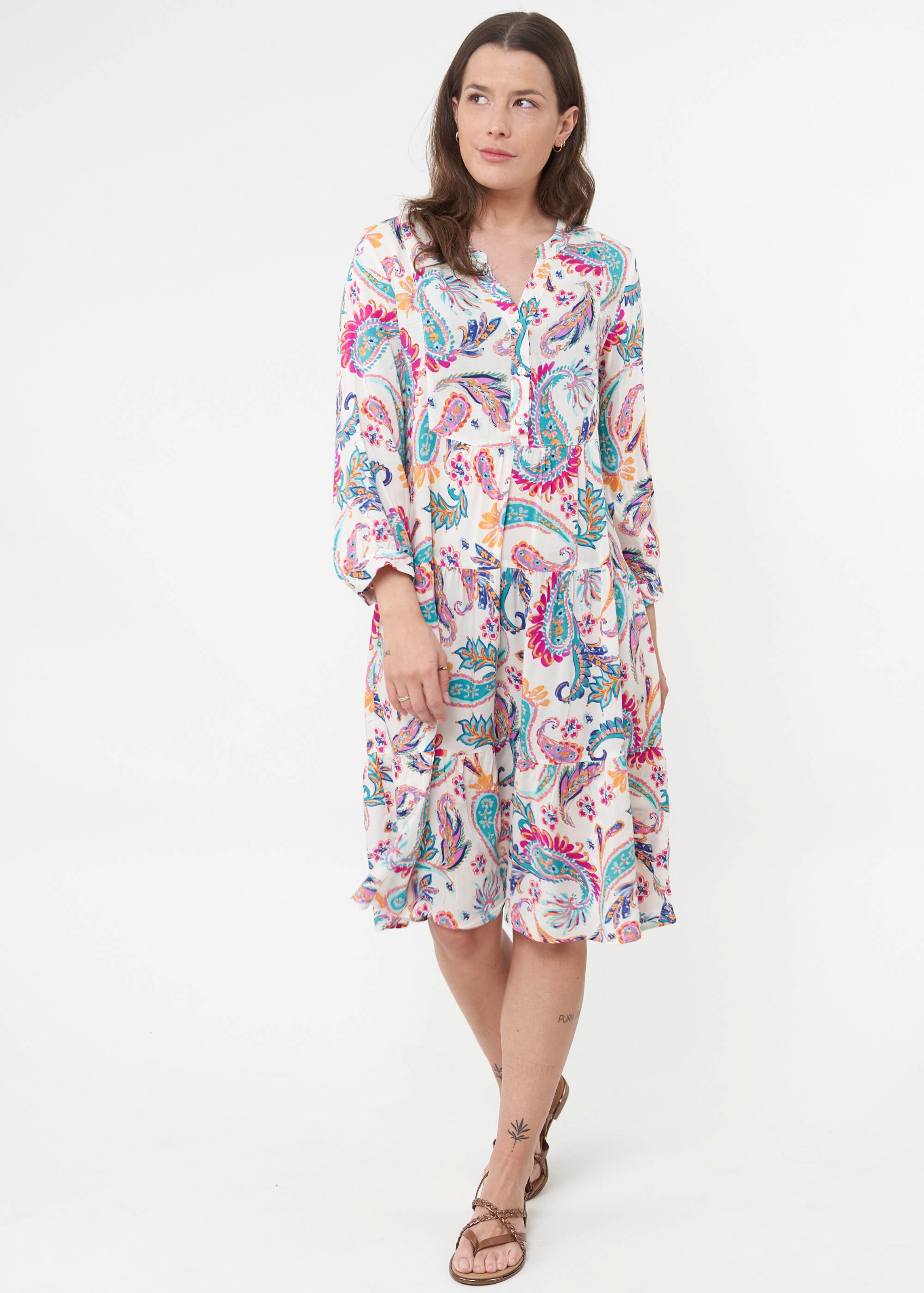 Frauen Große Größen VICCI Germany Sommerkleid in Mischfarben - CL90518 Frauen Große Größen VICCI Germany Sommerkleid in Mischfarben - CL90518
