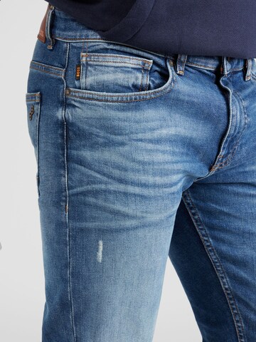 BOSS Orange Slimfit Jeans 'Delaware' in Blauw