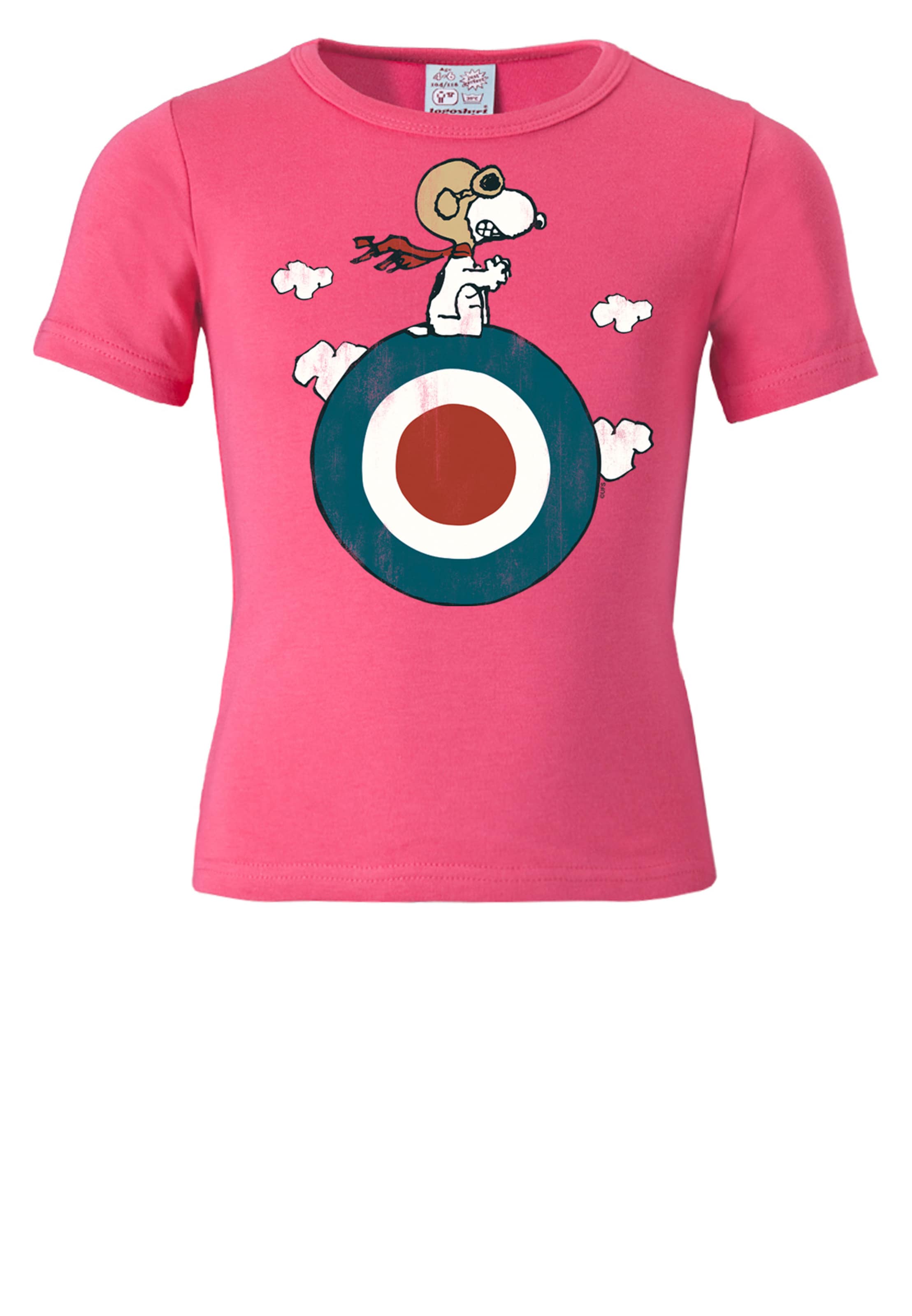 LOGOSHIRT T-Shirt Snoopy - Target in Pink: Vorderseite