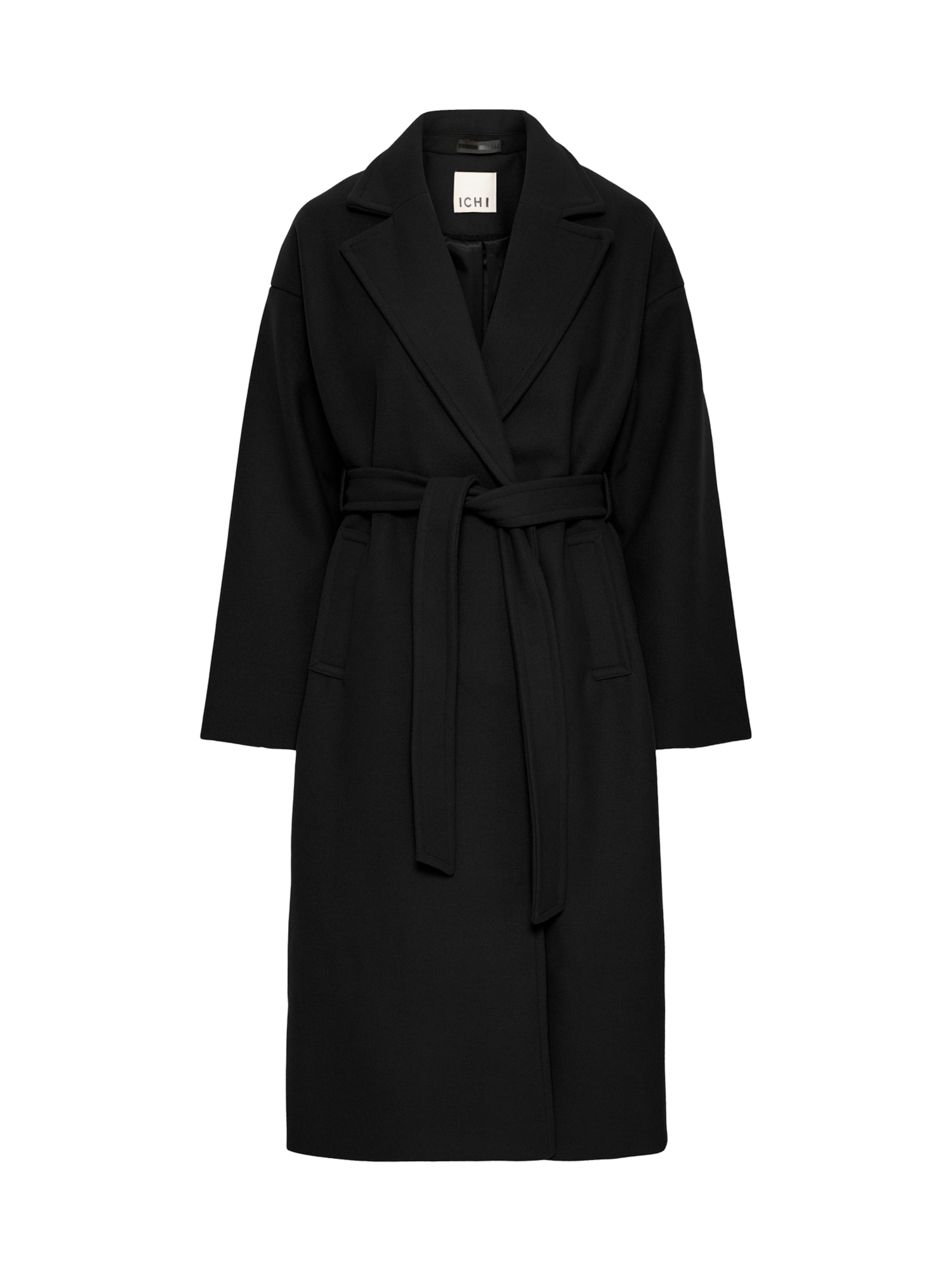 ICHI Between-Seasons Coat 'IHJANNET JA8' in Black: front