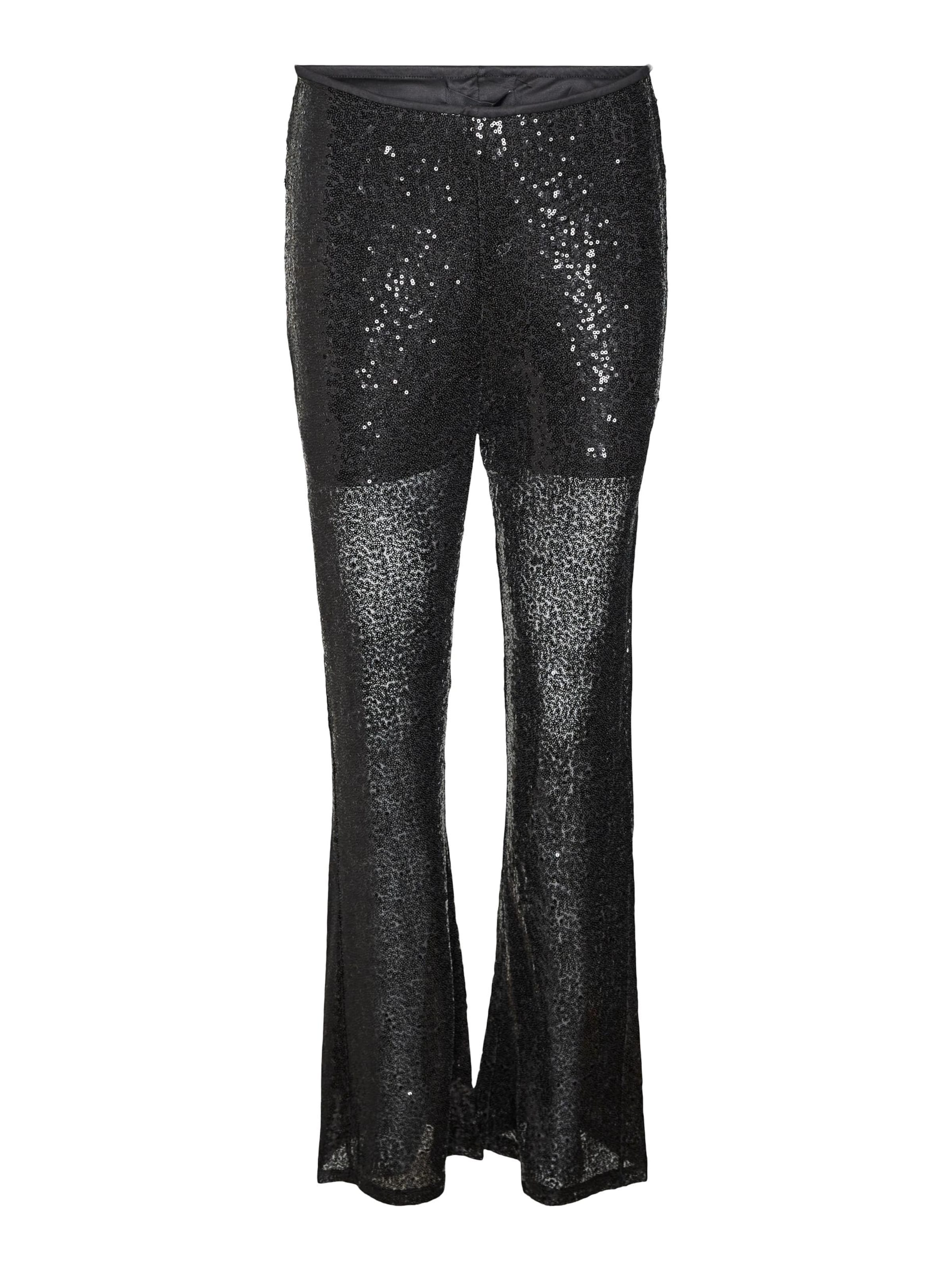 melns VERO MODA Plati gali Bikses 'KAJE': no priekšpuses