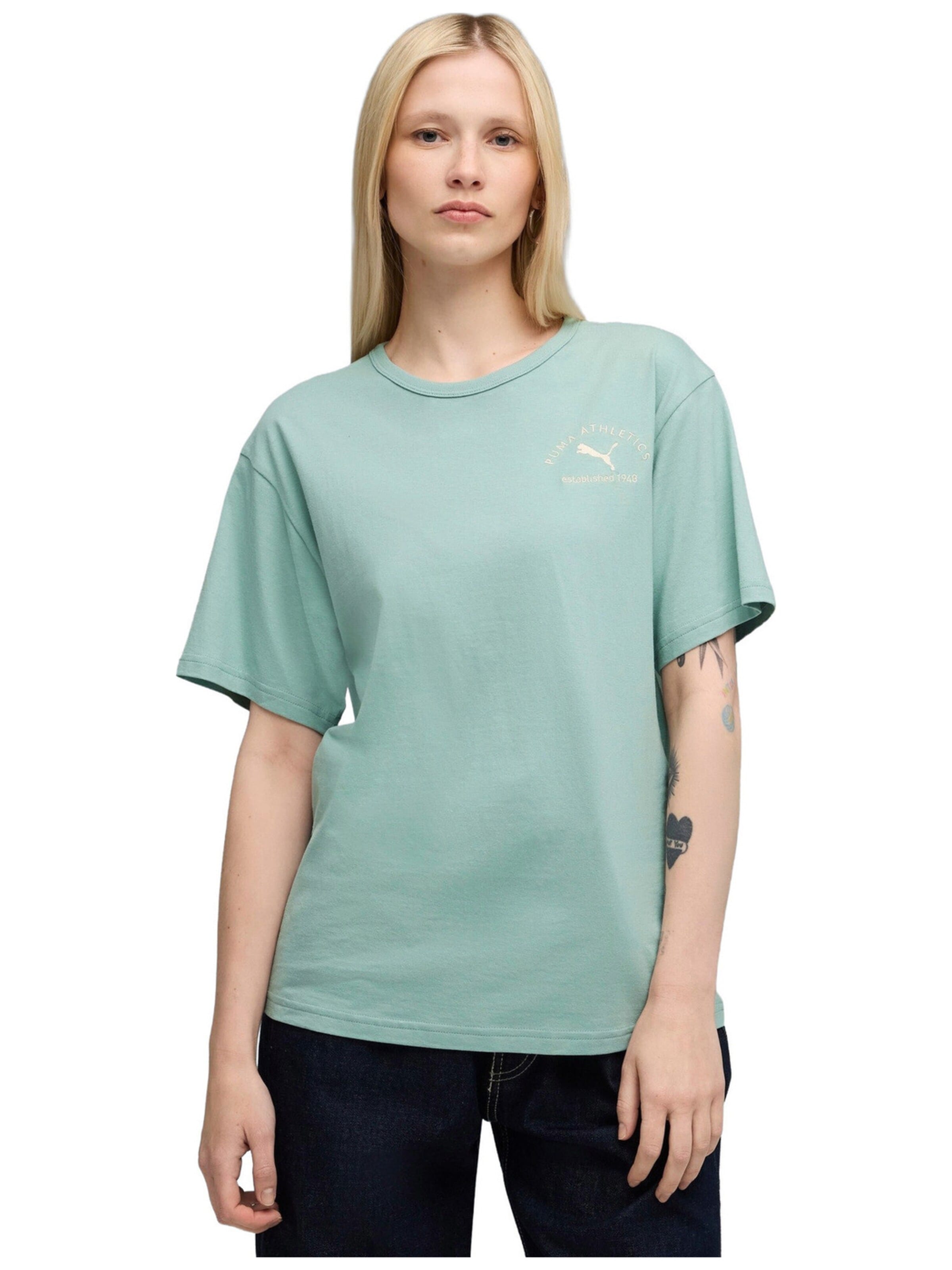 PUMA - Camiseta 'Puma Class Relaxed Tee Light Moss' en azul: frente