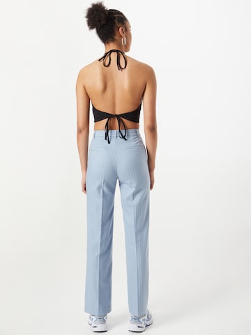 Monki Wide leg Pleated Pants in Blue