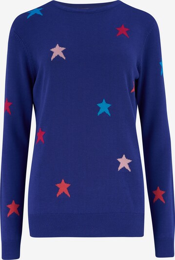 Sugarhill Brighton Pull-over 'Rita' en bleu / bleu ciel / rose clair / rouge, Vue avec produit