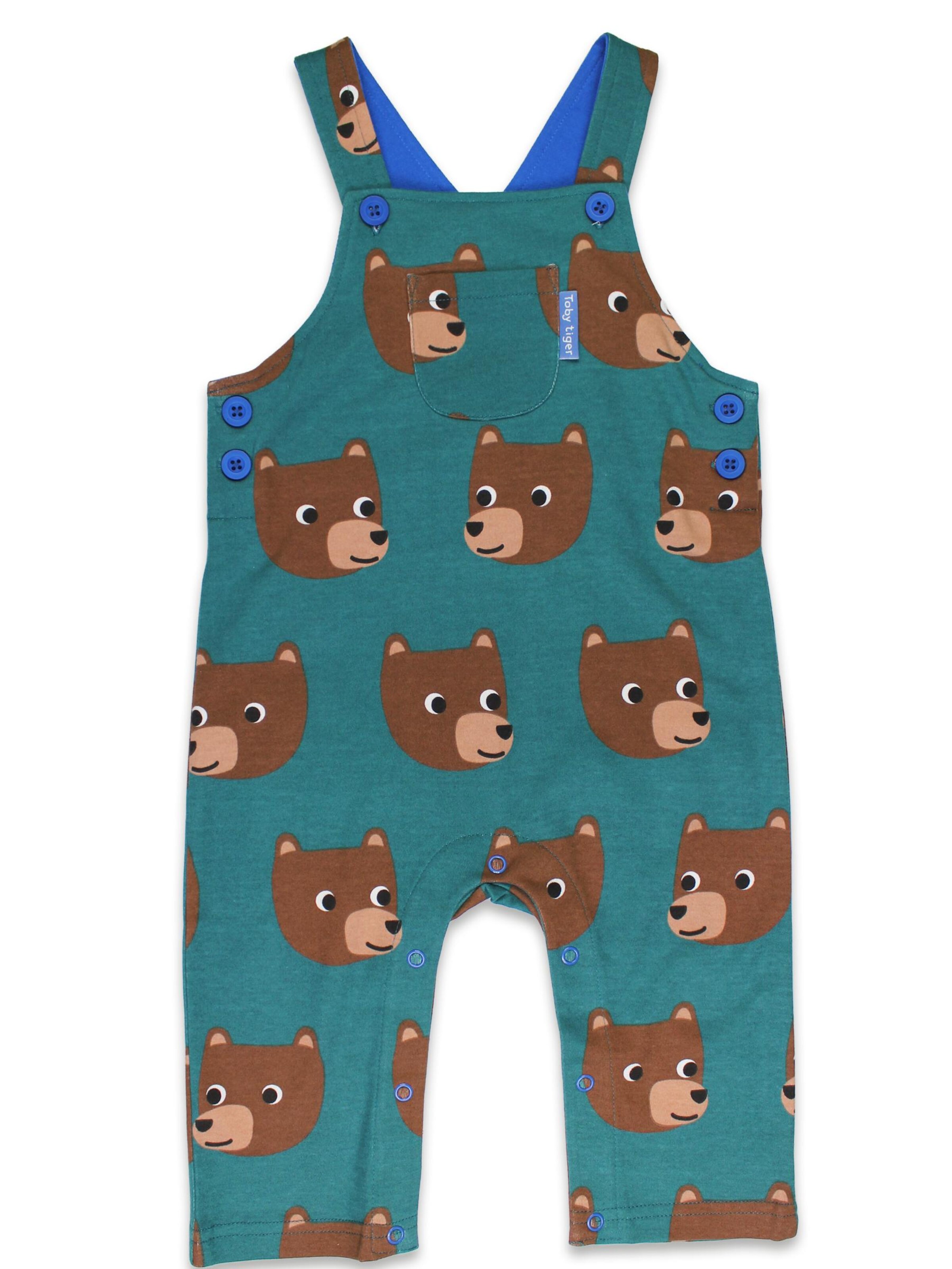 Toby Tiger Regular Overalls 'Bären' in Blue: front