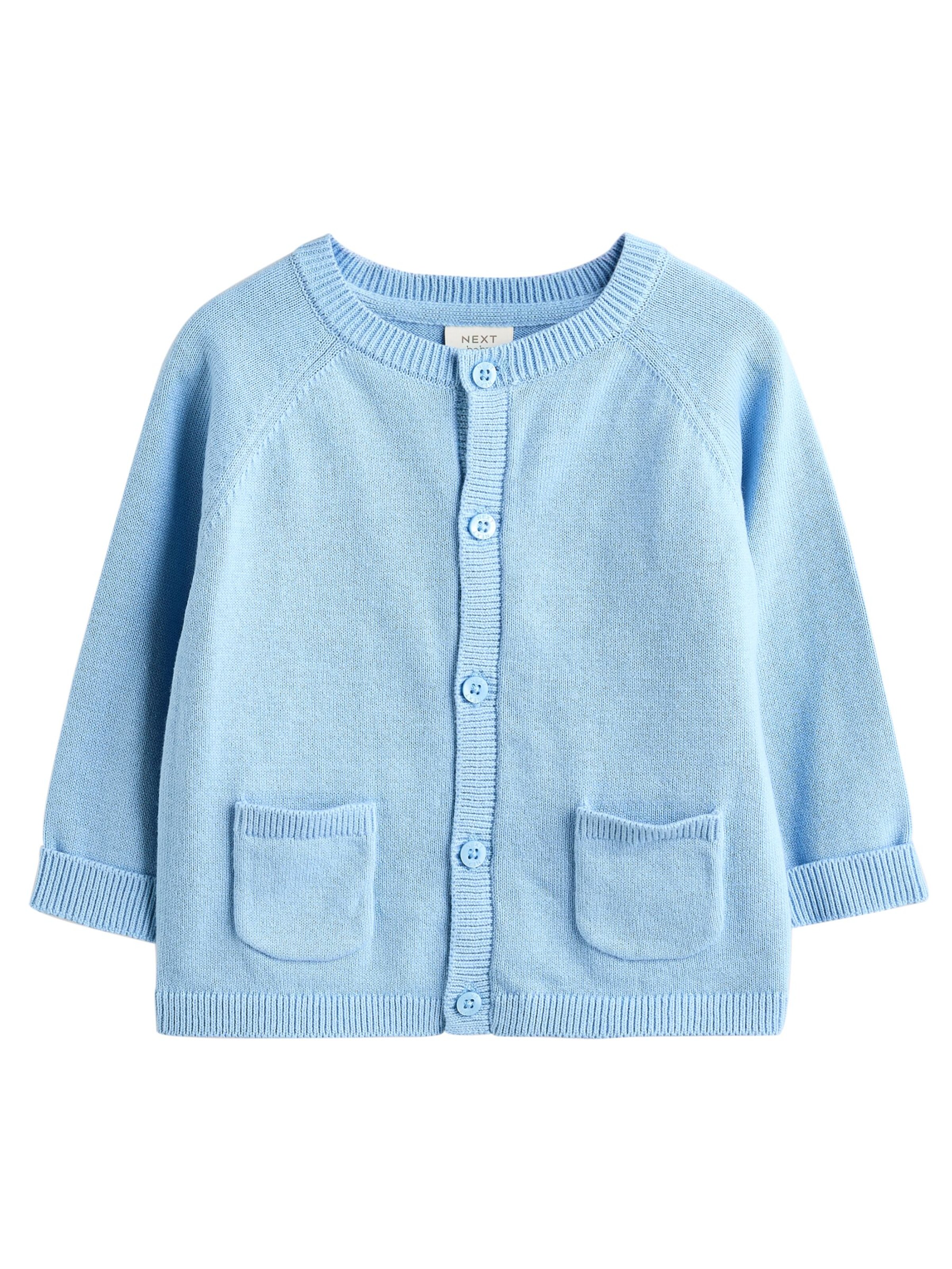 Next Pletená bunda – modrá