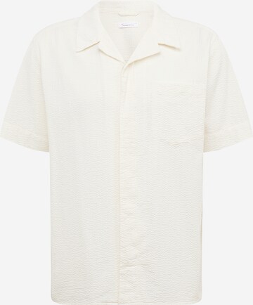 KnowledgeCotton Apparel Regular fit Button Up Shirt in White: front