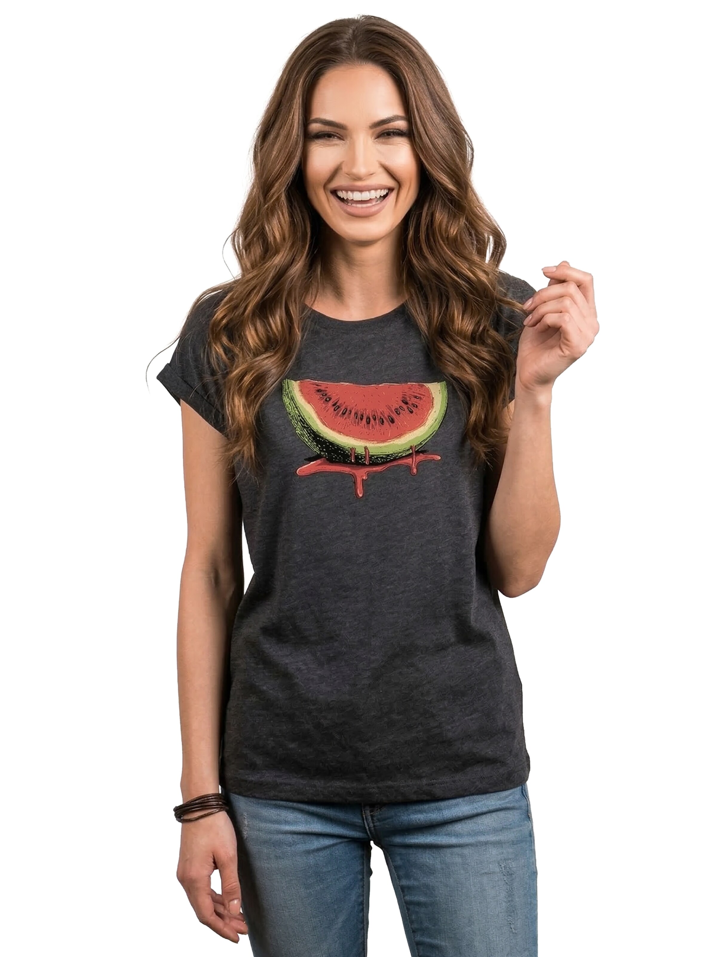 MAKAYA Shirt 'Watermelon' in Grey