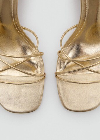 MANGO Strap Sandals 'Lana' in Gold