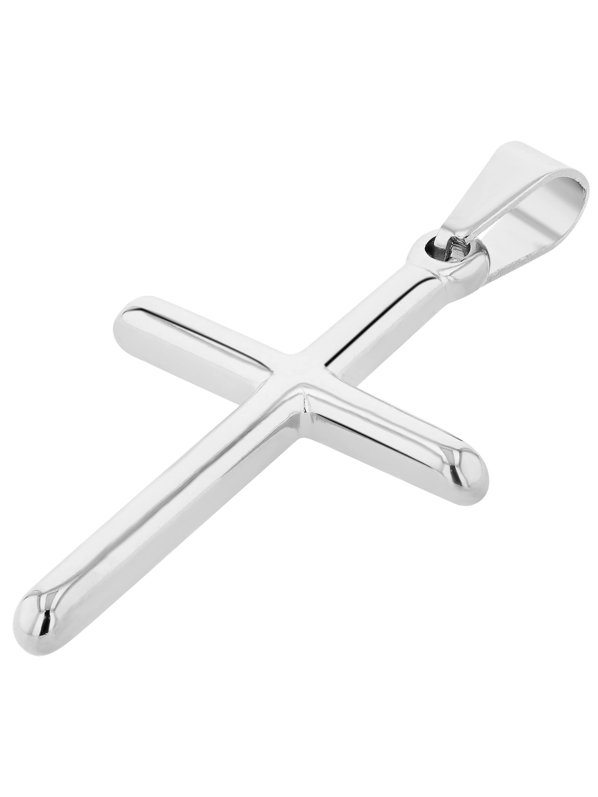 Akzent Pendant '"Mara" Edelstahl - Schlicht & Elegant - Kreuz' in Silver