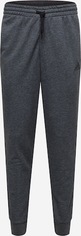 ADIDAS SPORTSWEAR Tapered Workout Pants 'Essentials French Terry Tapered Cuff 3-Stripes' in Grey: front