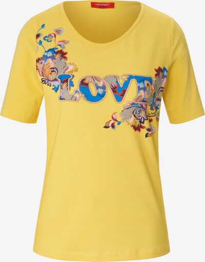 Laura Biagiotti Roma Rundhals-Shirt mit Print in gelb / mischfarben, Produktansicht