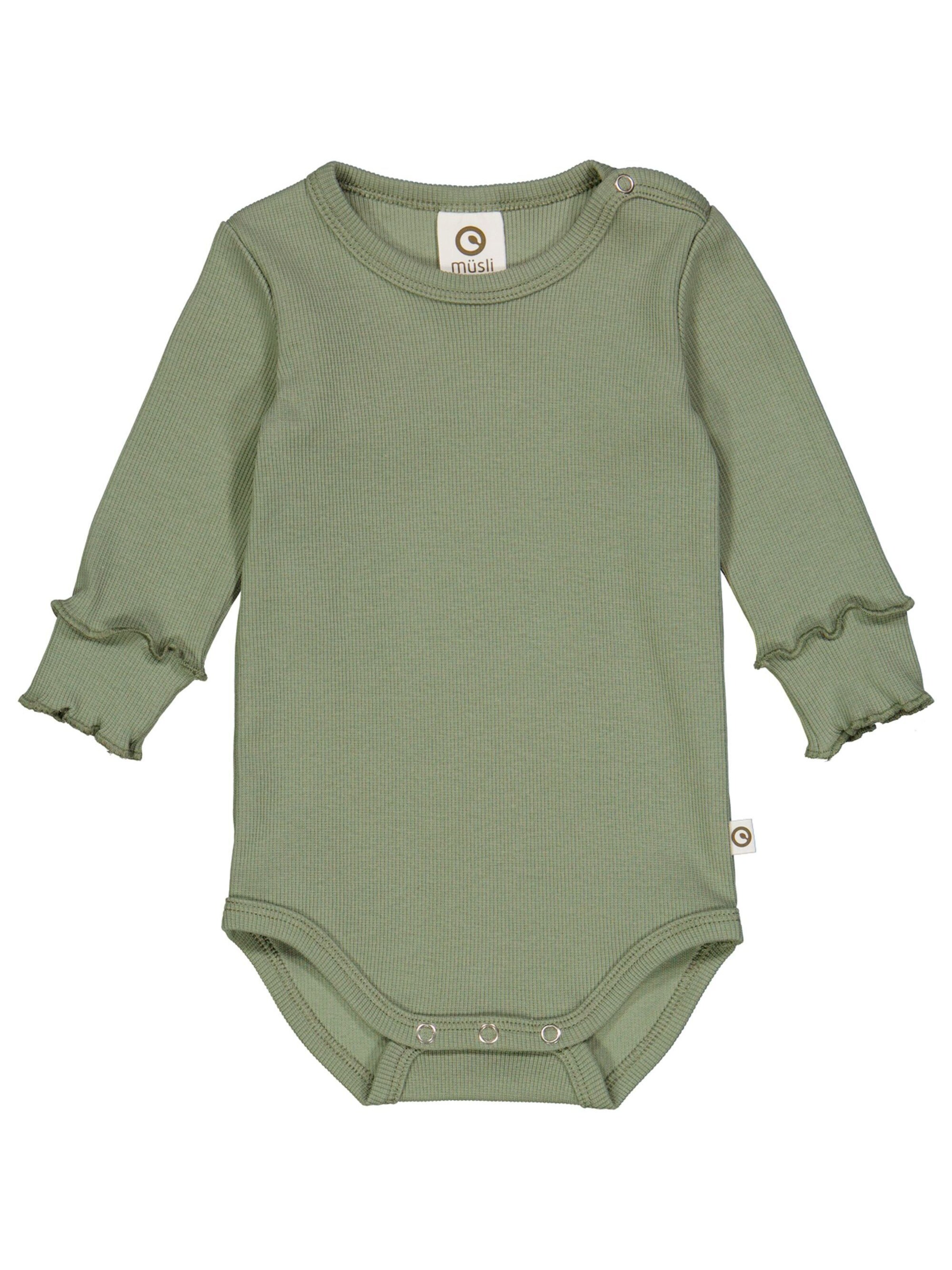 Tutina / body per bambino di Müsli by GREEN COTTON in verde: frontale