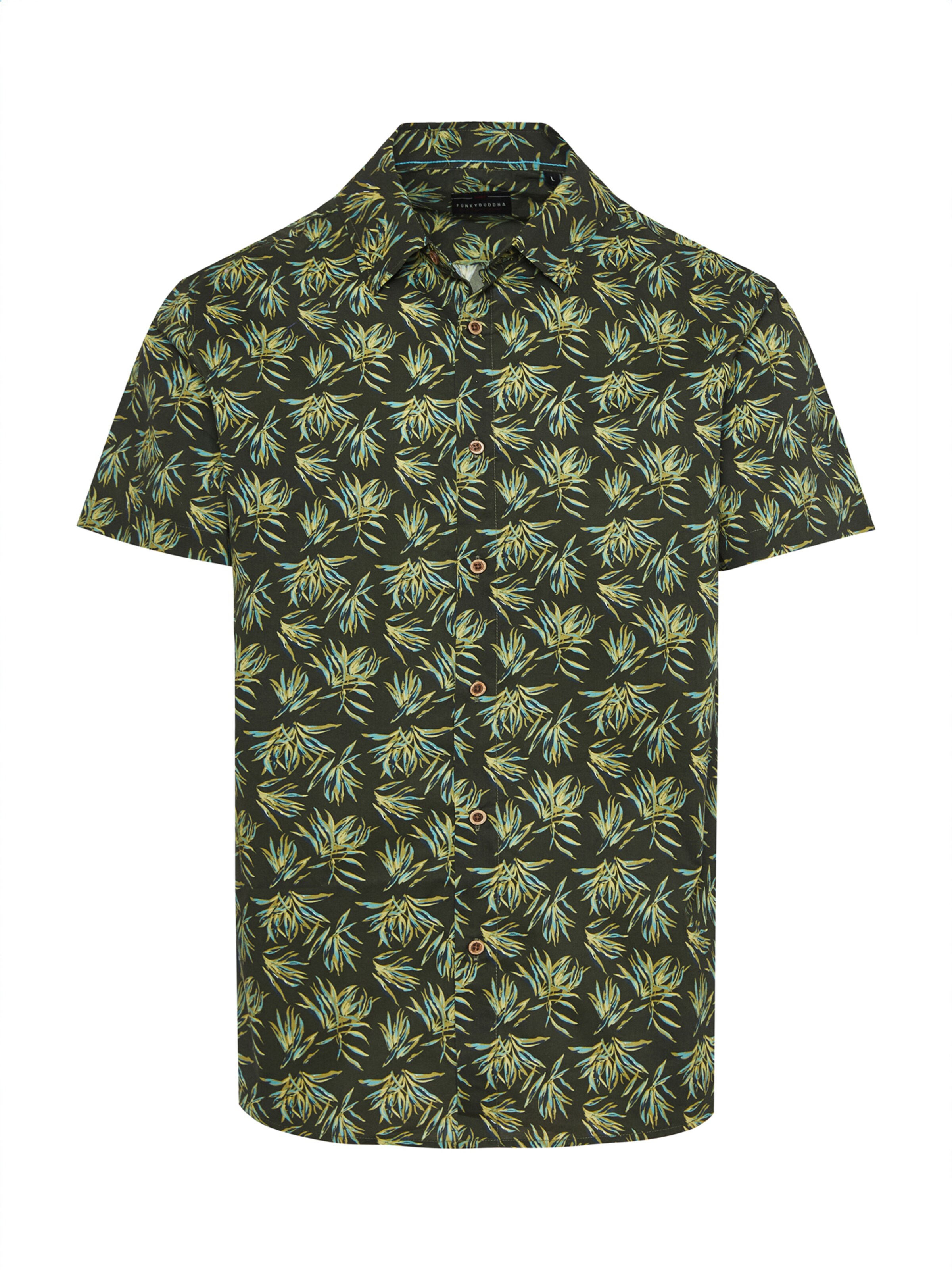 Funky Buddha Regular fit Srajca | zelena barva: sprednja stran