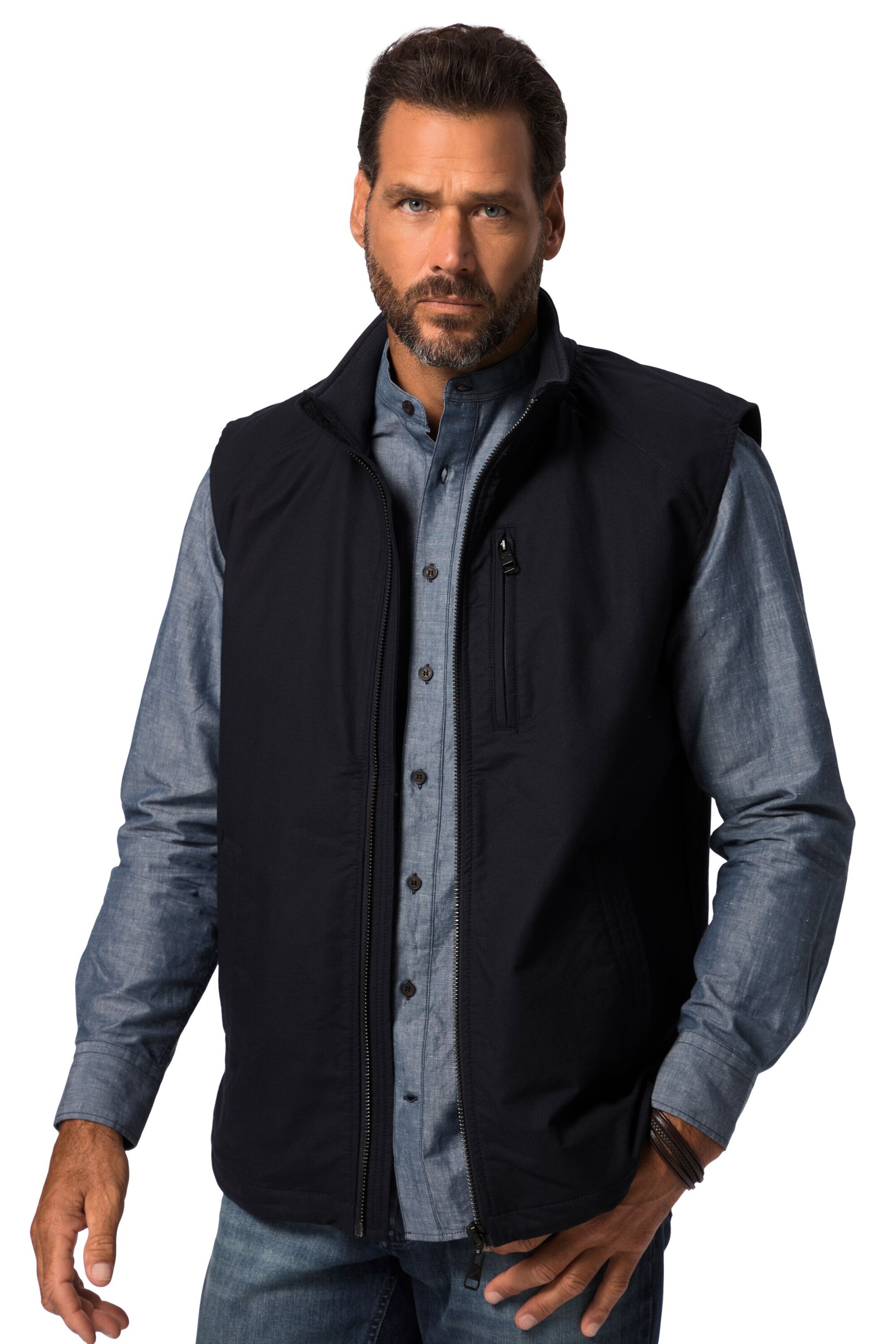 JP1880 Bodywarmer in Zwart: voorkant