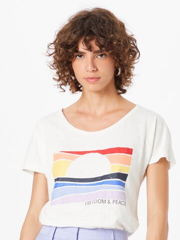 WLD Shirt 'Friendship & Peace' in Wit: voorkant