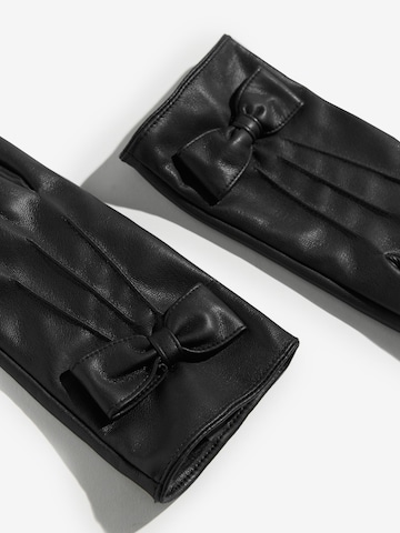 Gants love & roses en noir