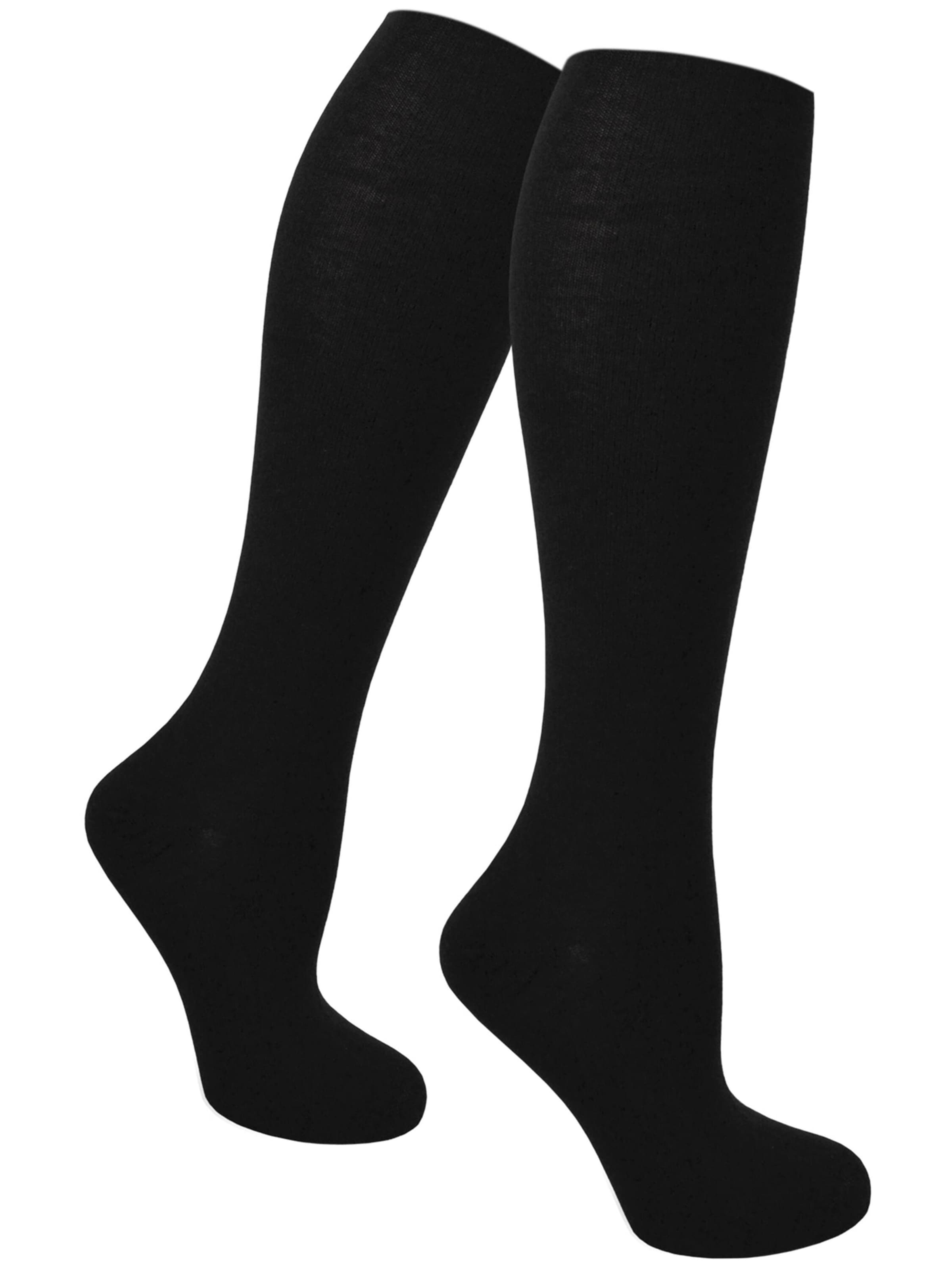 Chaussettes montantes normani en noir : devant