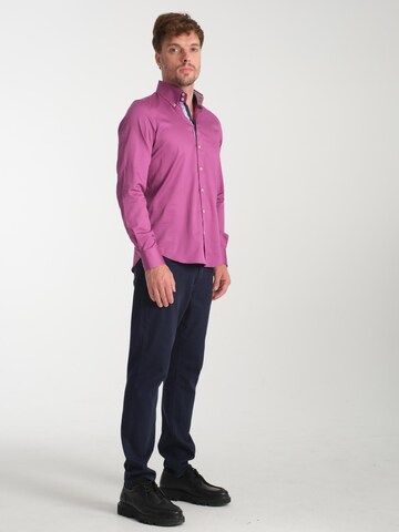 Slim fit Camicia business 'Roma' di 7Camicie in lilla