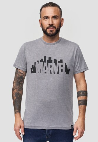Recovered Shirt 'Marvel City Logo' in Grey: front