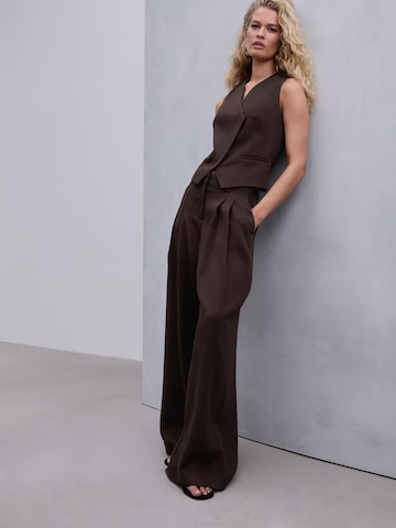 Wide Leg Pantalon à pince Next en marron