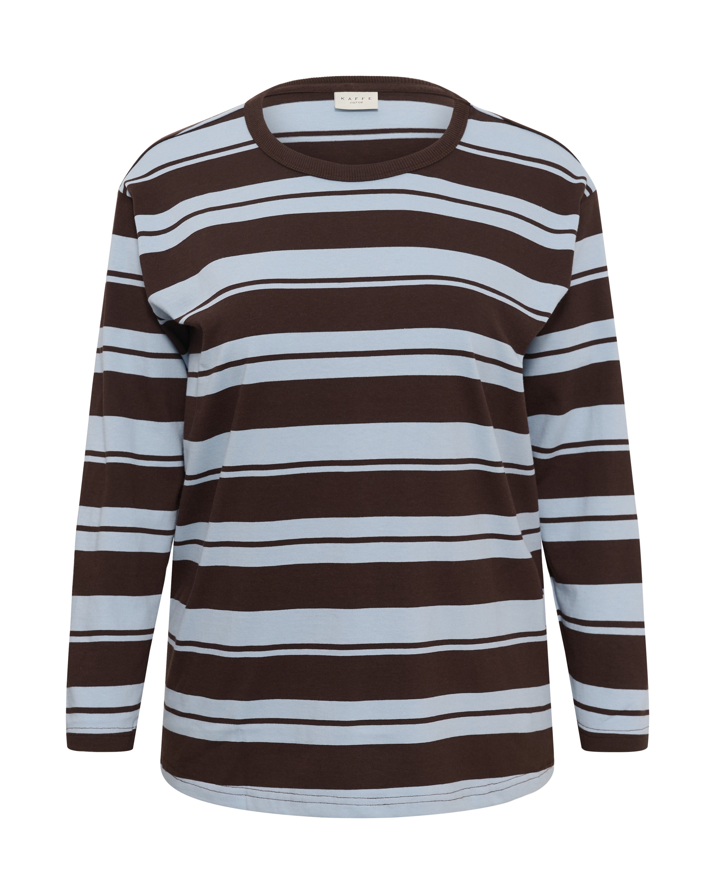 T-shirt 'Winni' KAFFE CURVE en marron : devant