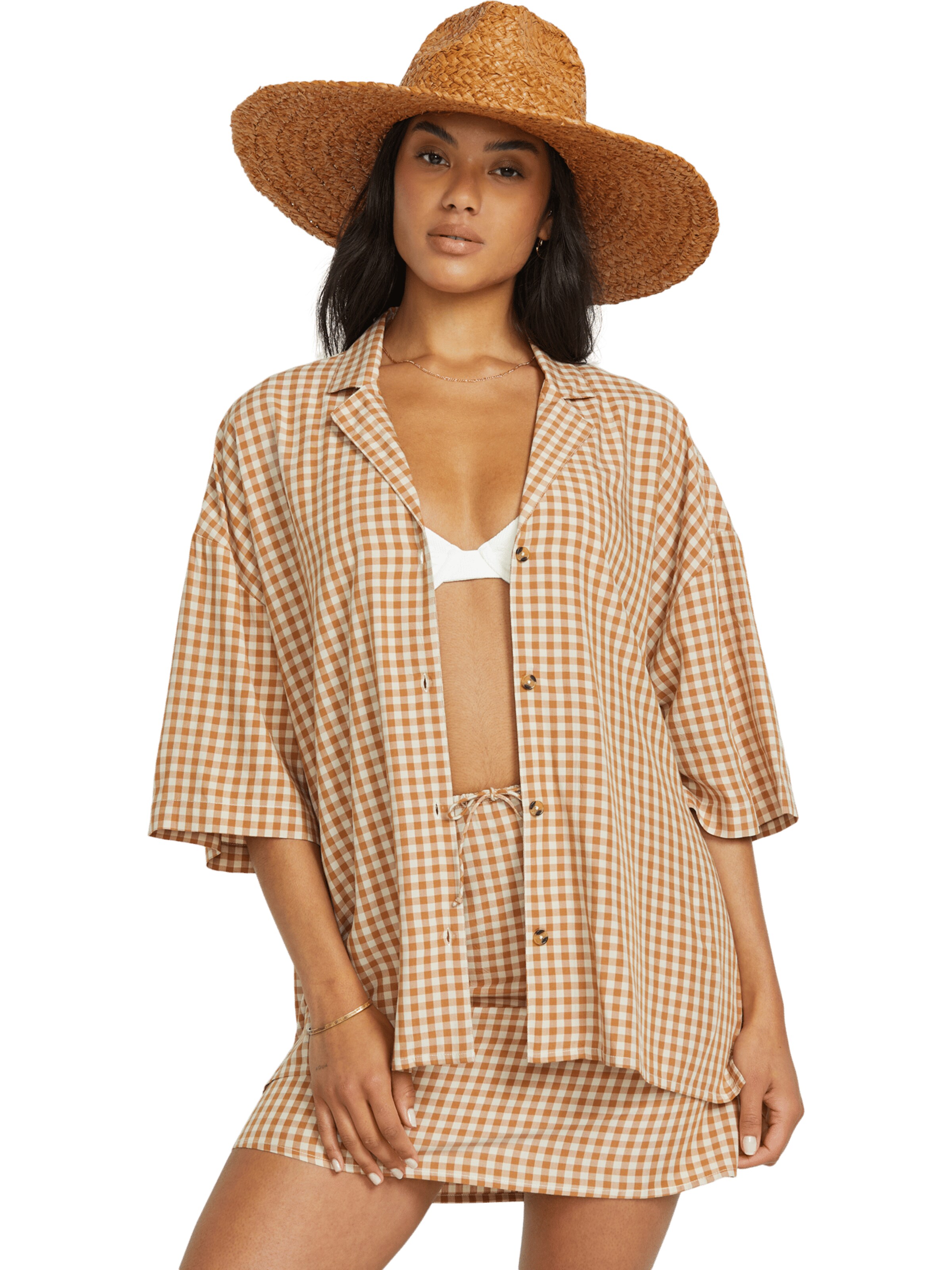 BILLABONG Blouse 'Beach Side' in Brown: front