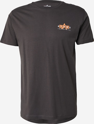 ALPHA INDUSTRIES Tričko - Sivá: predná strana