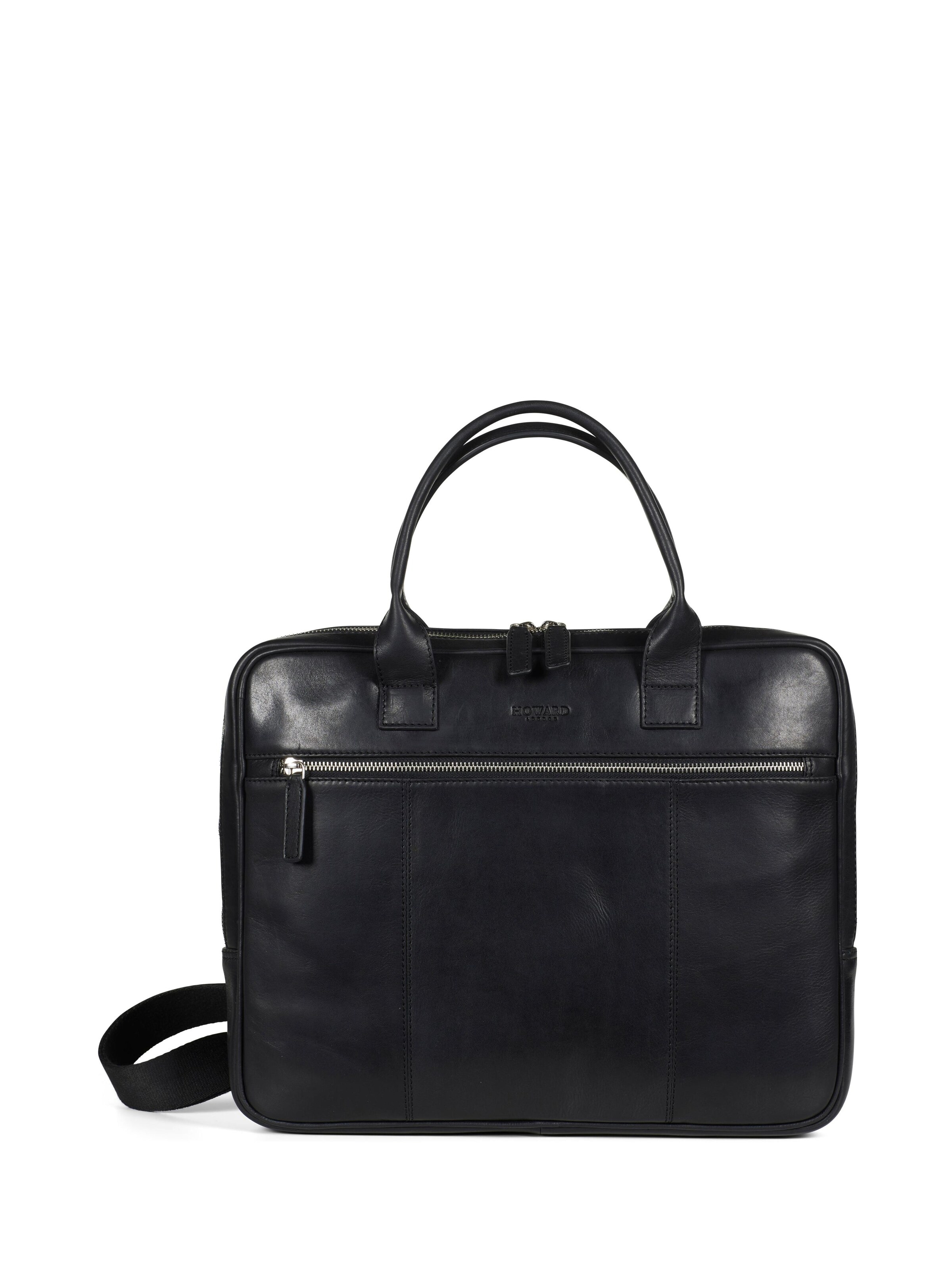 Howard London - Bolsa para portátil 'Laptop Bag Conrad Black' en negro: frente