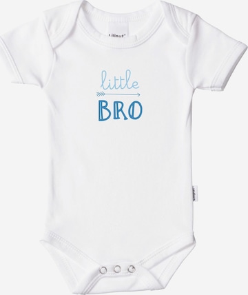 LILIPUT Sommerlicher Kurzarmbody mit 'little BRO'-Print in Weiß: predná strana