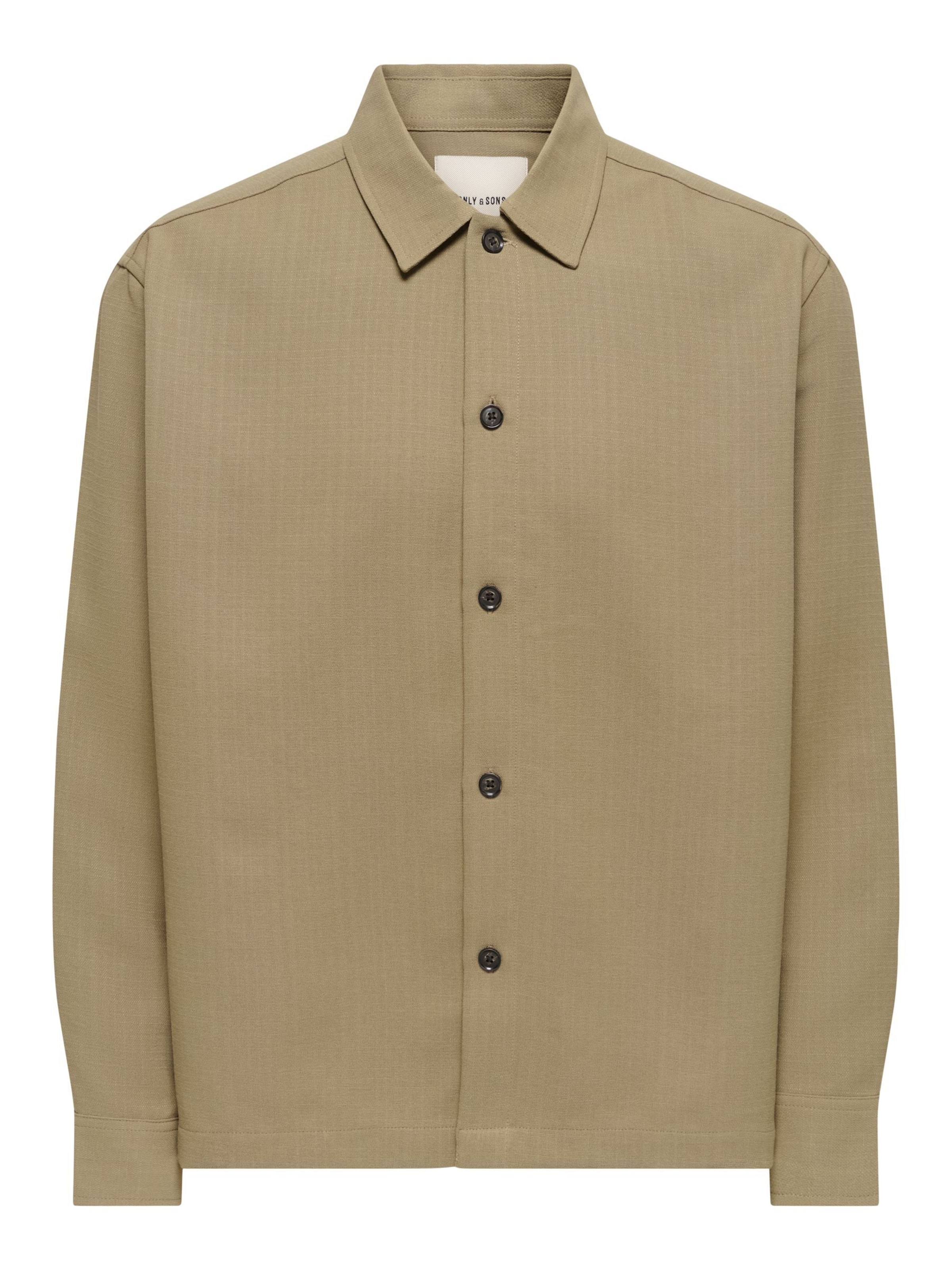 Fit confort Chemise business 'ONSHansi' Only & Sons en beige : devant