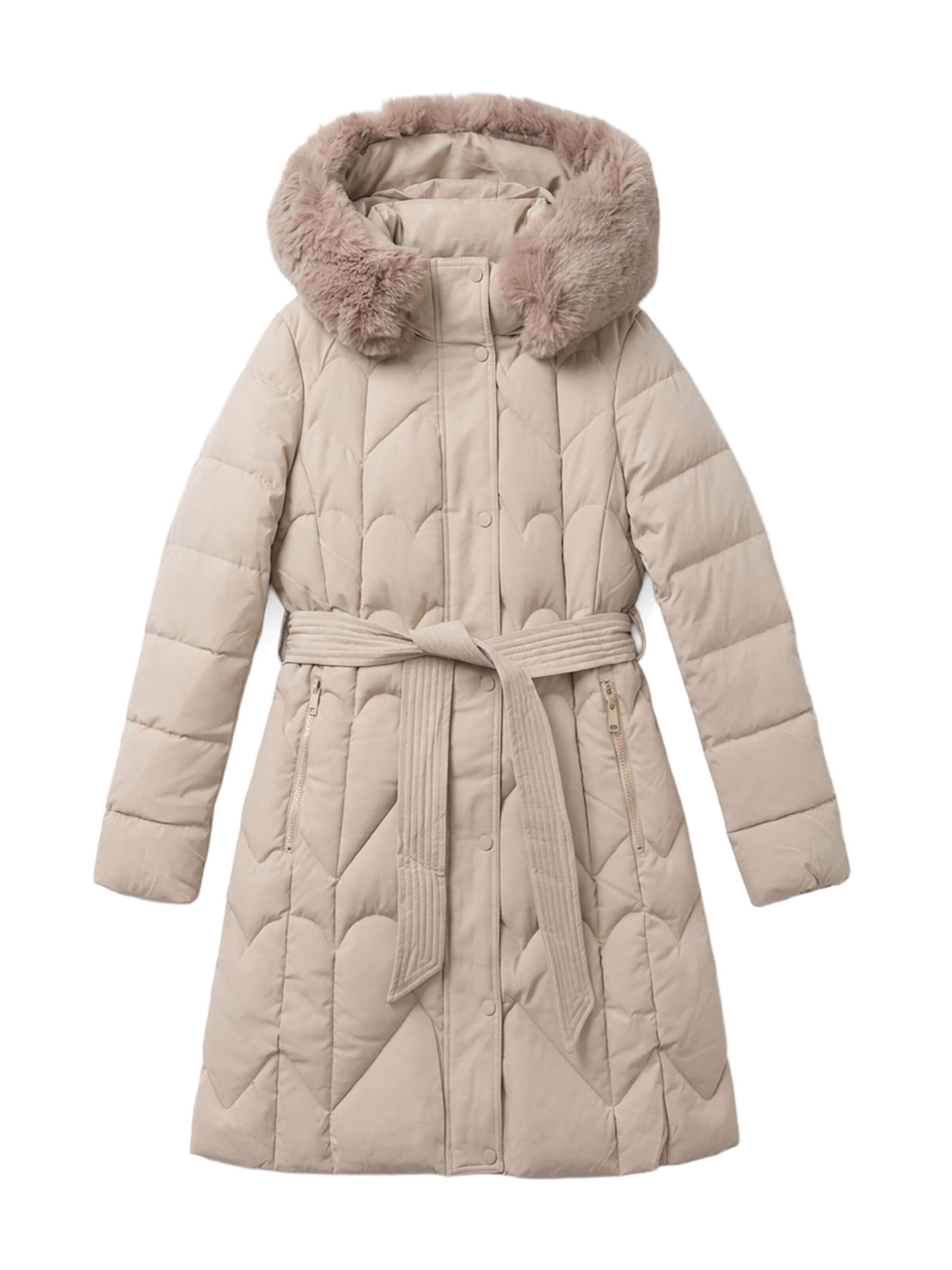L'Arte Milano Winterjas in Beige: voorkant
