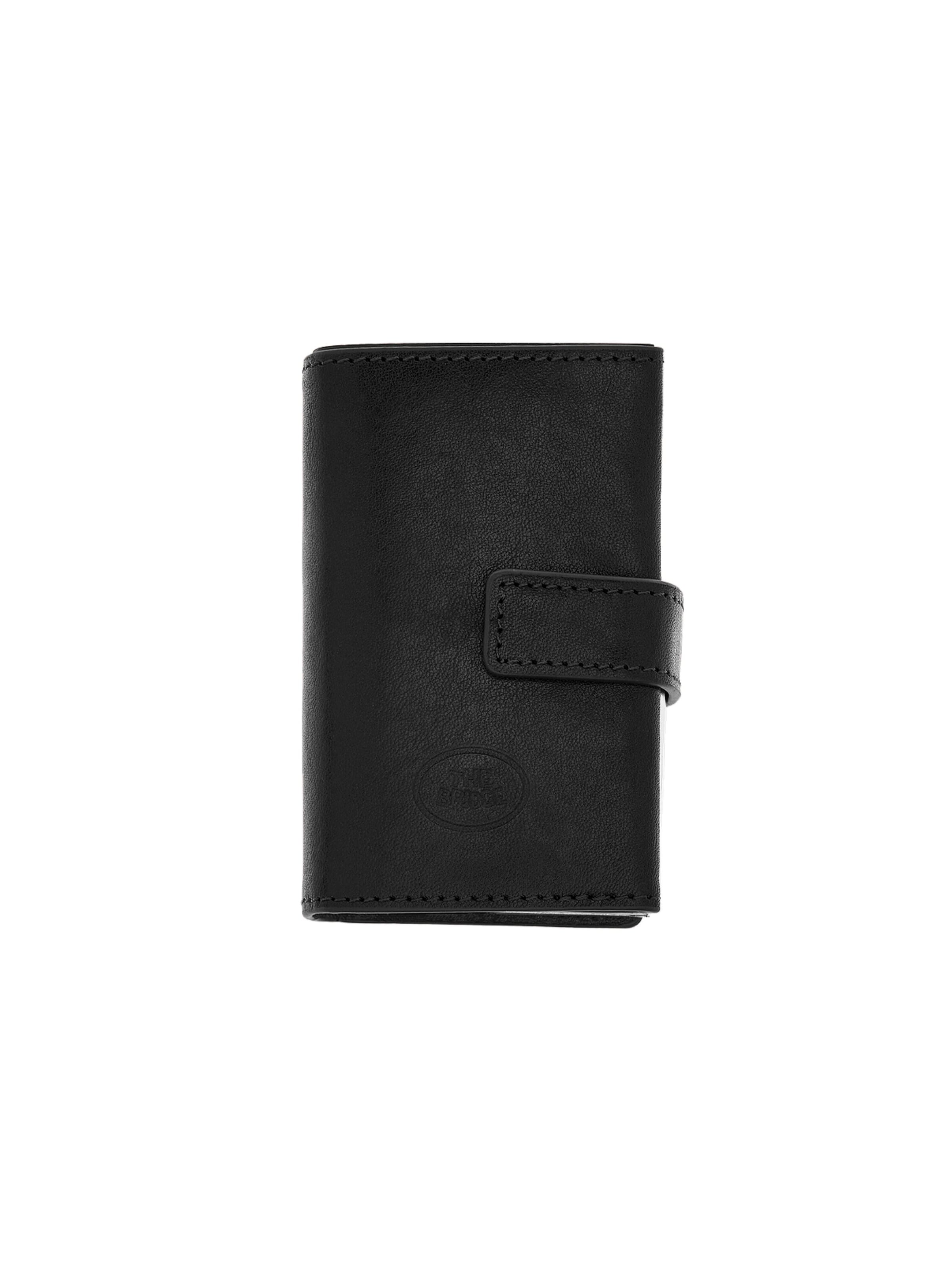 The Bridge Wallet in Black: front