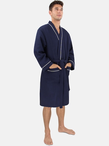 normani Short Bathrobe 'Bali' in Blue: front